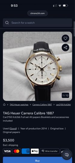 Tag heuer 41mm 18k gold bezel