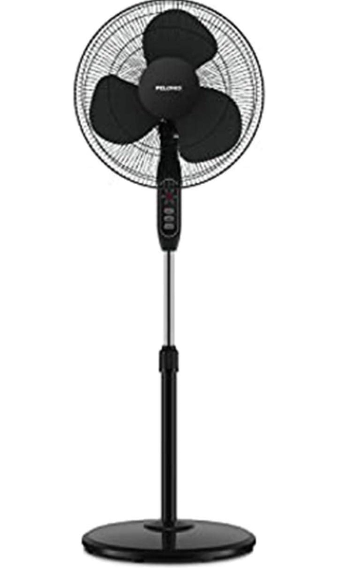 Oscillating Pedestal Fan, 16 inch-AC Motor, Black with Remote