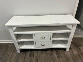 White Wood Front Entry Table or Entertainment Center