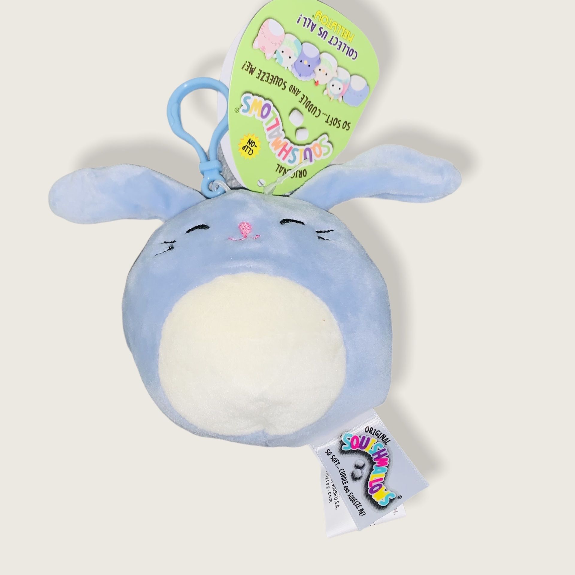 Squishmallow Clip Easter Sebastian The Periwinkle Blue Bunny NWT