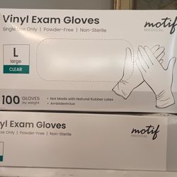 Vinyl Clear Exam Gloves Size Large 100 Count New $6 Each