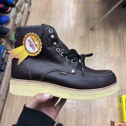Establo Leather Work Boots Brown Size. 6/7/8/9/10/11/12