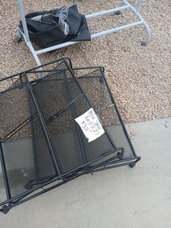 Black Metal Mesh Shoe Rack