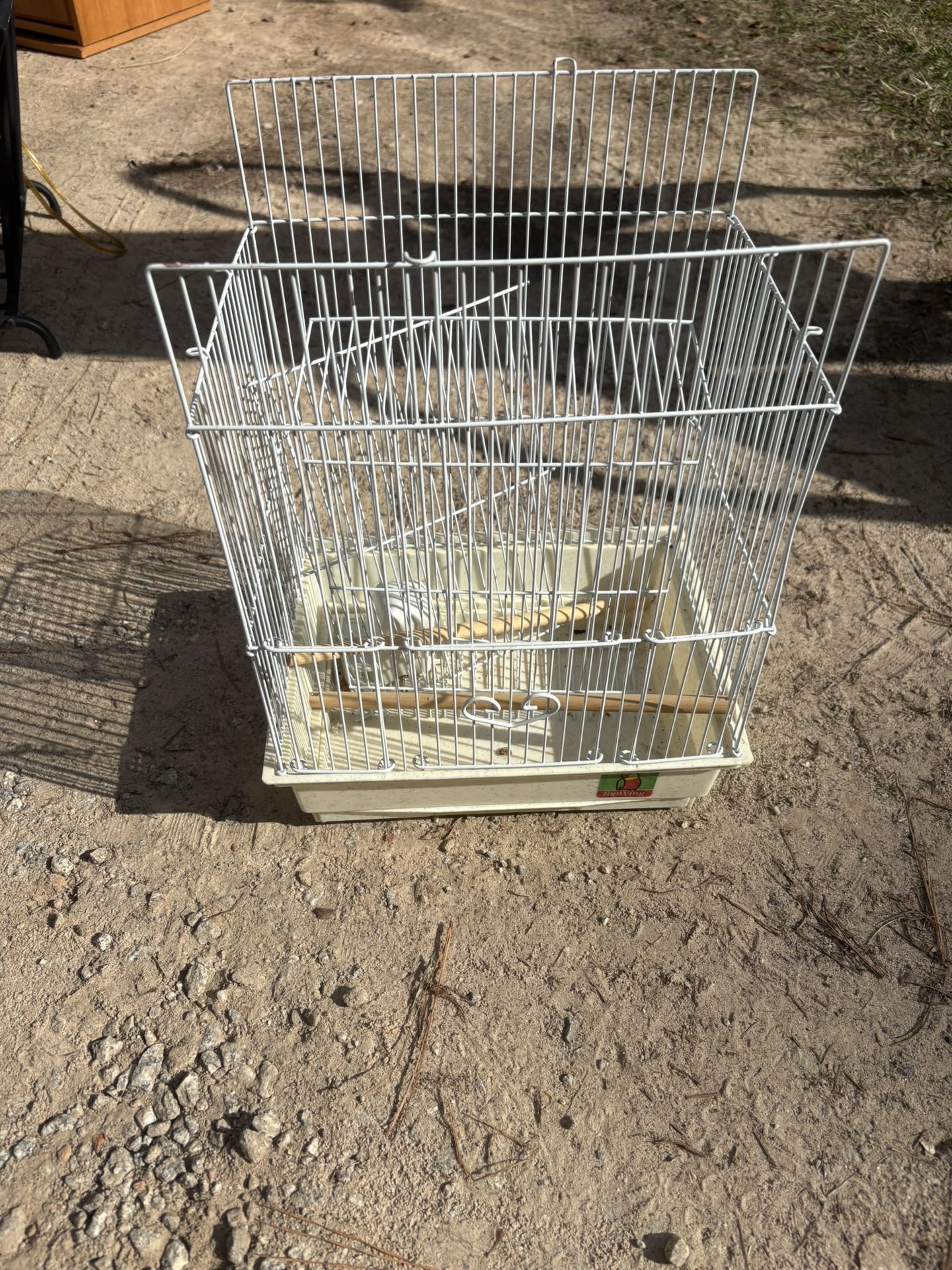 Small White Metal Bird Cage 