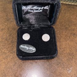 Diamond sterling silver earrings