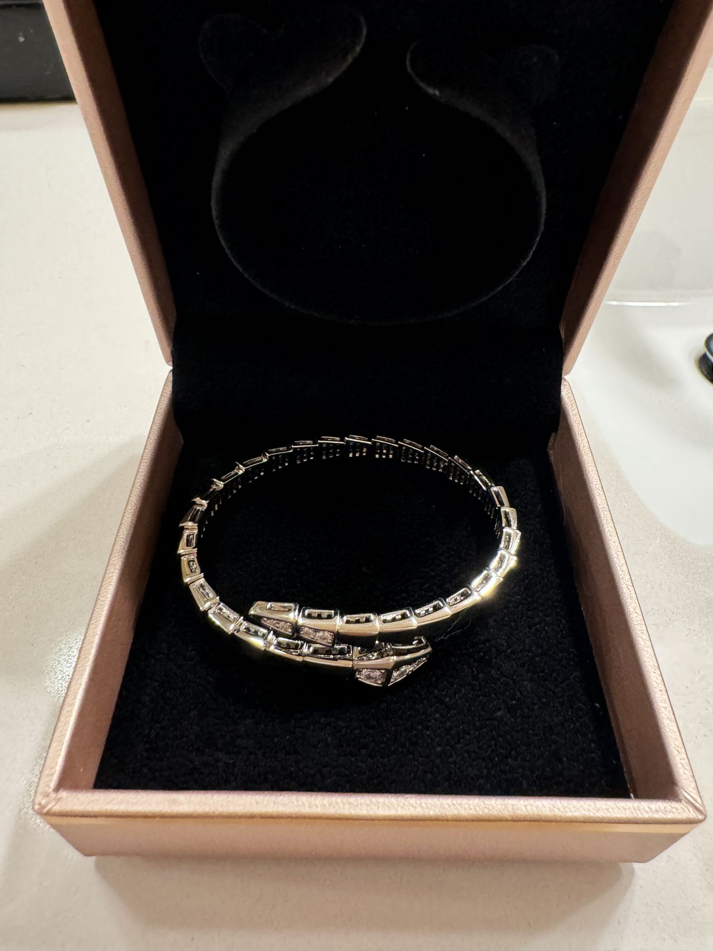 serpent bracelet stainless steele unisex diamond 