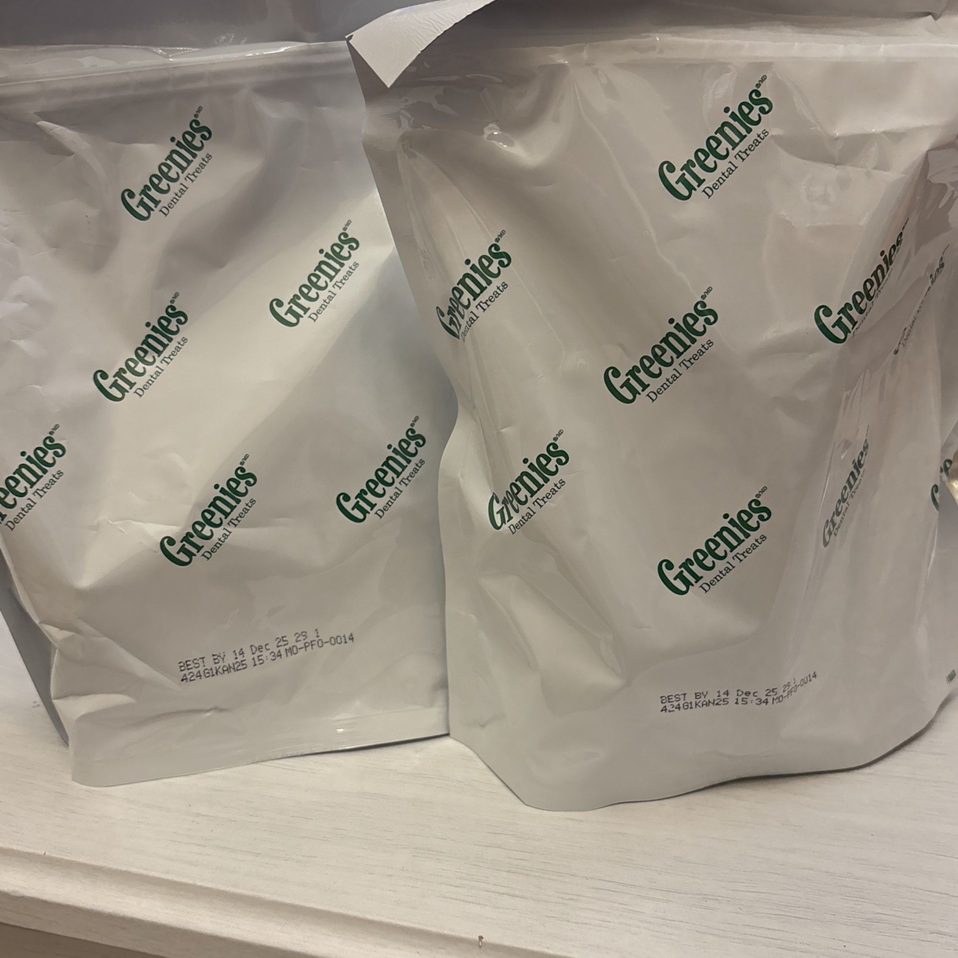 2 Bags Greenies Large Natural Dog Dental Treats, Sweet Potato Flavor,