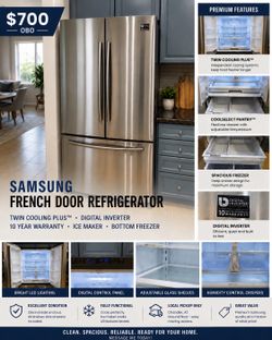MOVING SALE MUST SELL - Samsung French Door Refrigerator – $700 OBO