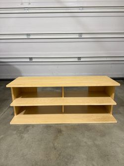 Light Wood Low-Profile TV Stand / Shelf Unit