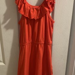 Red Ruffle Dress  Size:8-10y