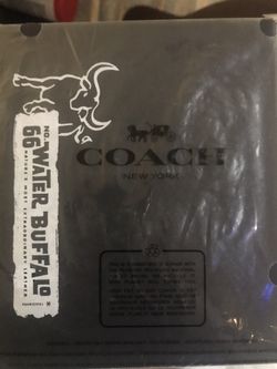 Coach Men's Boxed Water Buffalo Double Billfold,