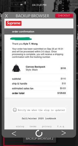 Supreme Canvas Backpack