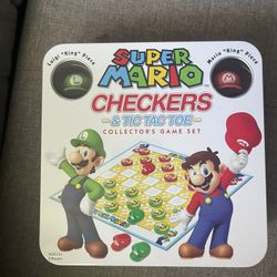 Super Mario Checkers & Tic-Tac-Toe Collector Game Set 