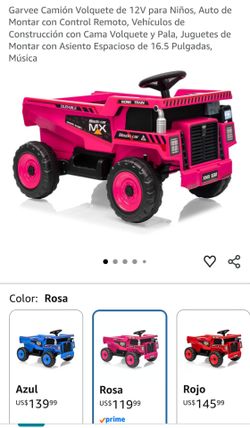 Camión Volquete de 12V para Niños, Auto de Montar con Control Remoto, Vehículos de Construcción con Cama Volquete y Pala, Juguetes de Montar con Asien