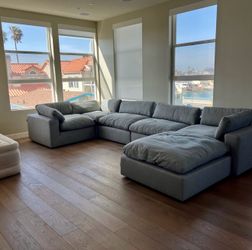 Large Grey Couch - Sectional Ottoman Modular