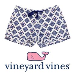 NWT Vineyard Vines Whale Tail Tile Linen Shorts Size 0 PRICE FIRM