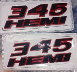 345 hemi metal emblems (approx 5")