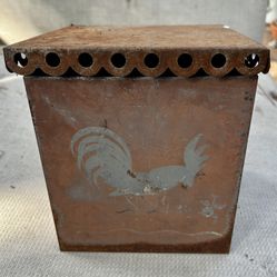 Vintage Metal Rooster Box