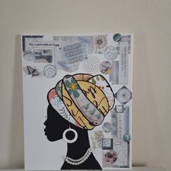 A fusion-style collage painting Canva 16x20
