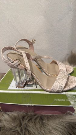 Naturalizer Hooker Heels faux snake skin and clear SIZE 7.5 women’s
