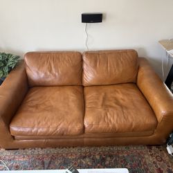 Mason Brown Leather Loveseat 