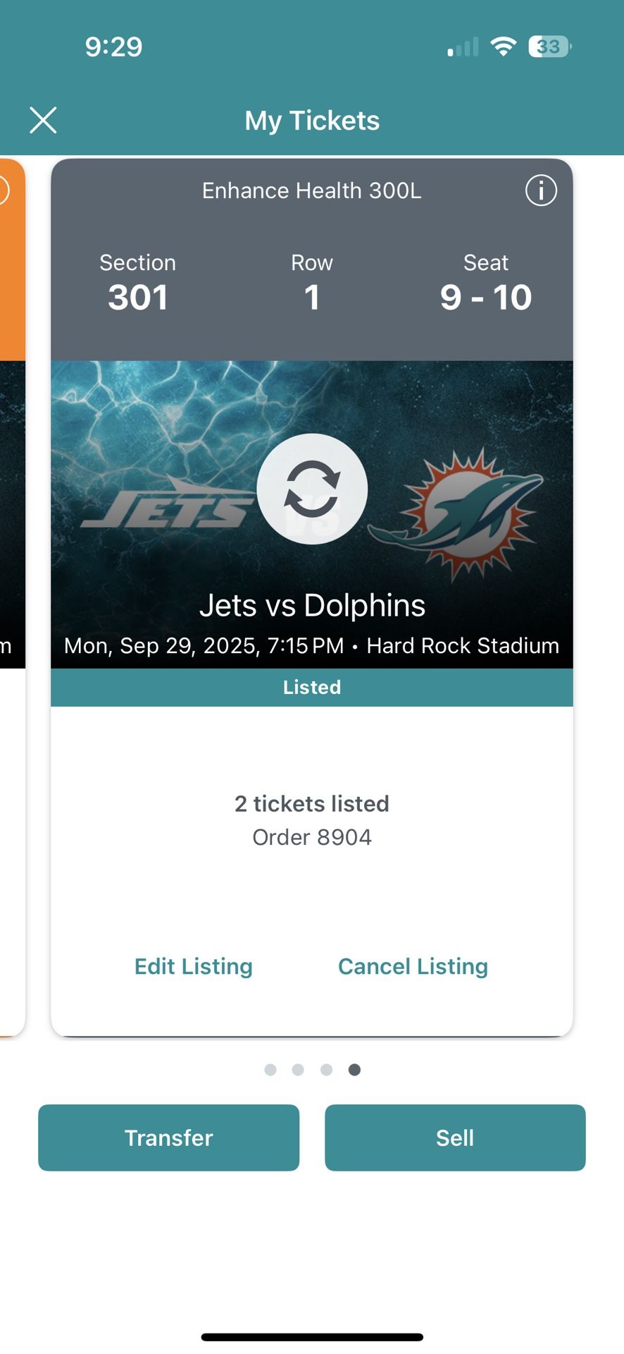 Miami dolphins Tickets Vs New York Jets / NY Jets & New Orleans Saints