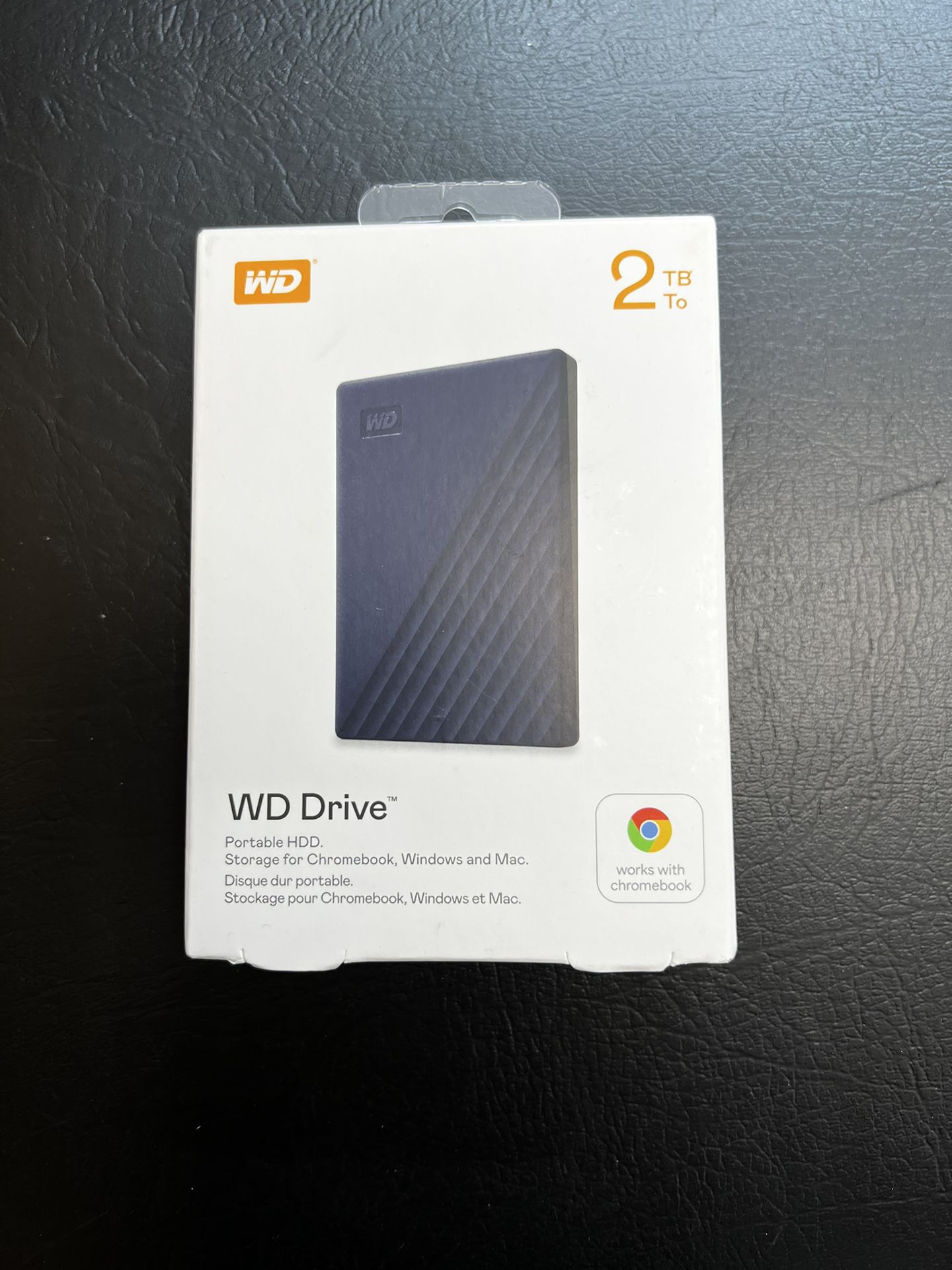 WD Portable HDD External 2TB Storage Hard Drive For Windows Mac & Chromebook NEW