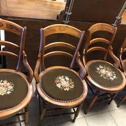 6 Vintage Antique Chairs 