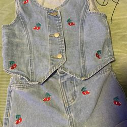 Denim Set- Cherries 