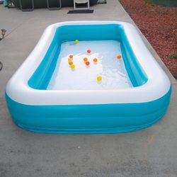 Large Swimming Pool Kids Two Tiers Hold Air 6' Wide X 9 1/2' Long X 16" Tall