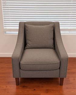Gray Herringbone Upholstered Accent Chair