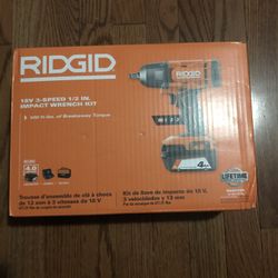 RiDGID 18V 1/2” Impact Wrench Kit Battery And Charger Included Brand New  $150 Firm Cash Olny 