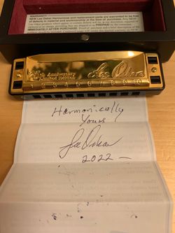 25 th anniversary Lee Oskar harmonica in gold