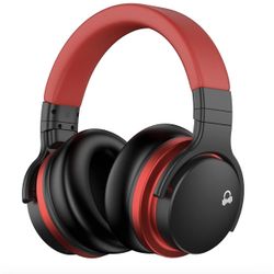 MOVSSOU E7 Active Noise Cancelling Headphones Bluetooth Headphones Wireless Headphones Over Ear with Microphone Deep Bass, Comfortable Protein Earpads
