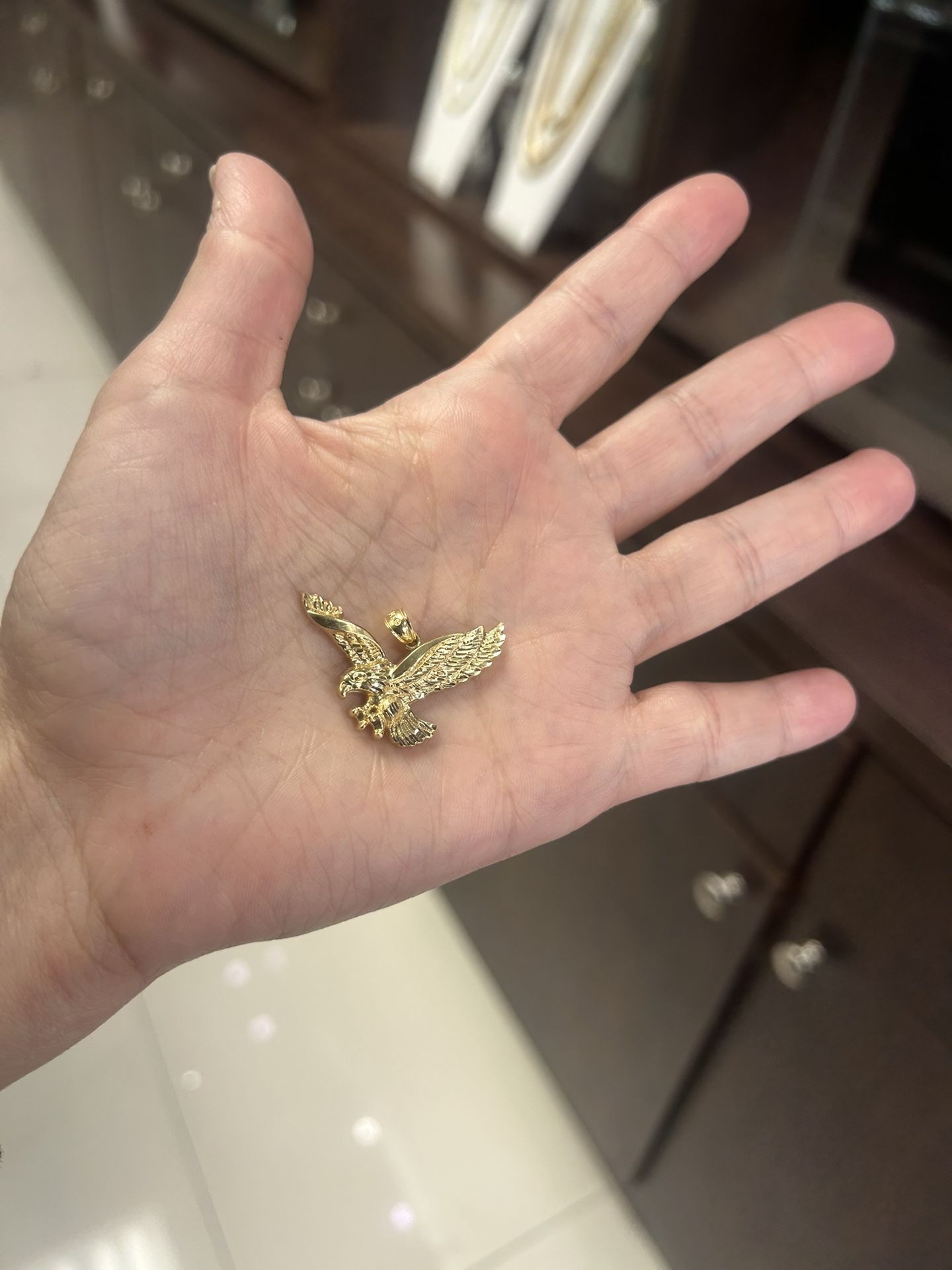 Pendant Charm Yellow Gold 14k. Eagle