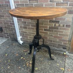 Adjustable Industrial Crank Pub Table 
