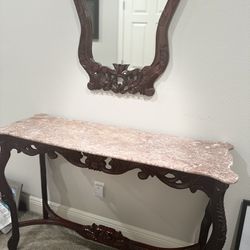 Marble Table & Mirror  