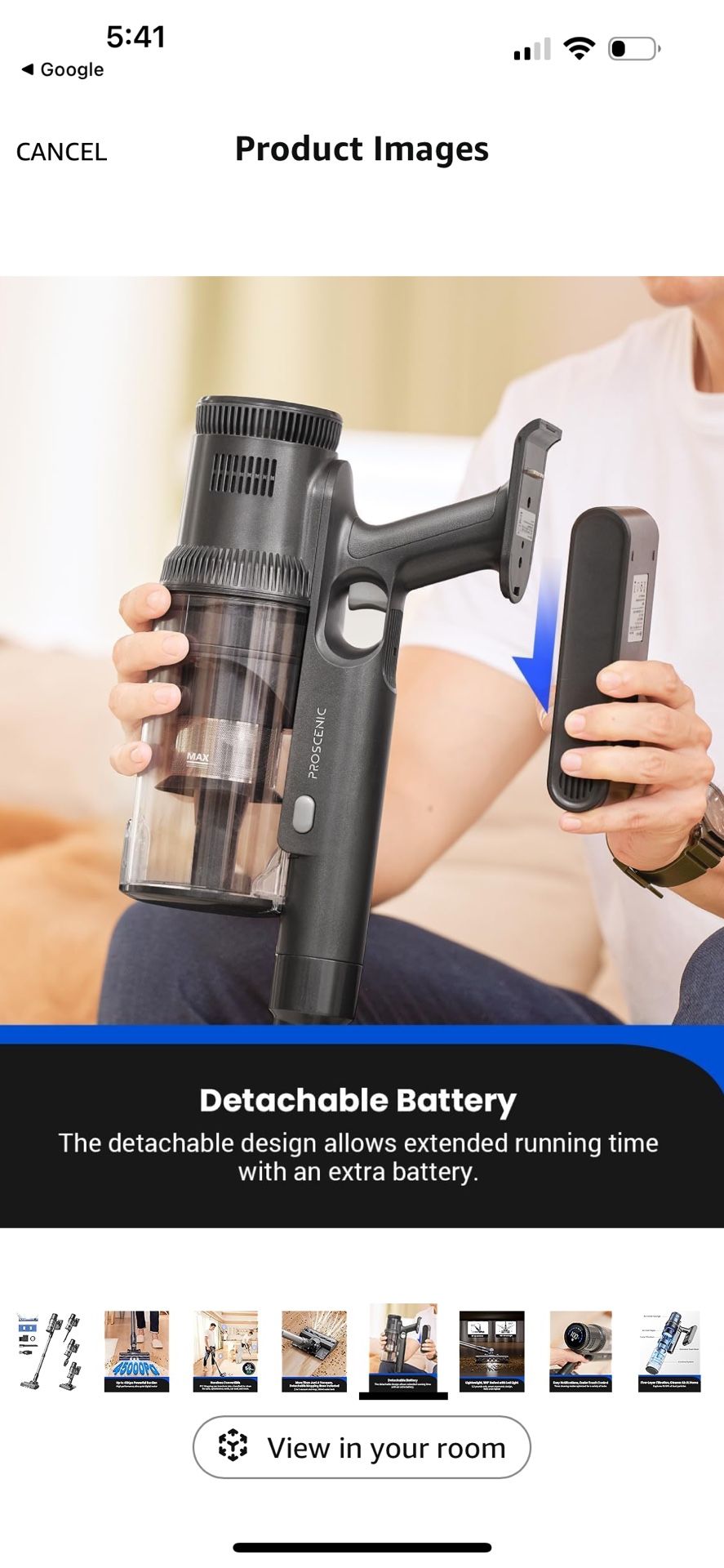 Proscenic Vacuum Cleaners,P11 Mopping Wet Dry Cordless Vacuum and Mop Combo All in one,High Suction Lightweight Stick Vacuum with LED Display,Long Run
