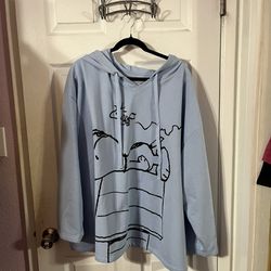 Women’s Size 3X Peanuts Snoopy House Hooded Sweatshirt.  Brand New Never Worn 