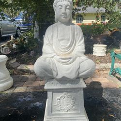 Concrete Buddha And Pedestal