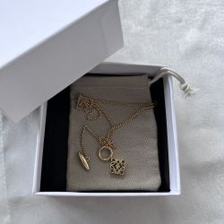 Loewe Gold Necklace Chain Logo Pendant Anagram 