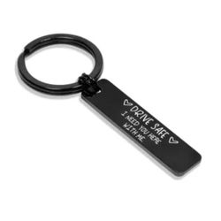 Drive Safe Stainless Steel Keychain 