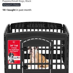 IRIS USA 24" 4-Panel Dog Playpen with Door