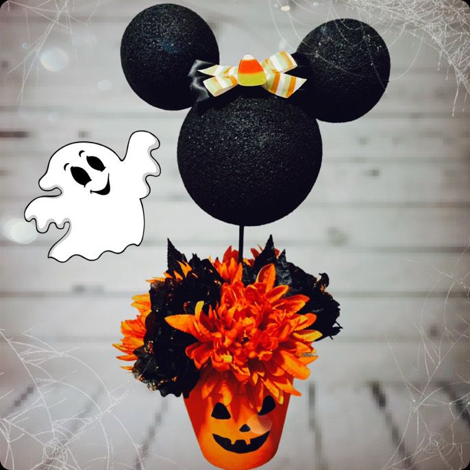 Disney Halloween Decorations Mickey Mouse Centerpiece Flower Pot Handmade