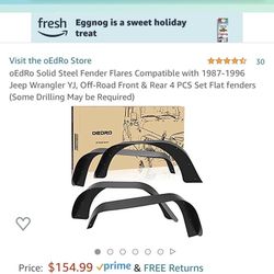 Oedro Jeep Wrangler flares. 1987-1996