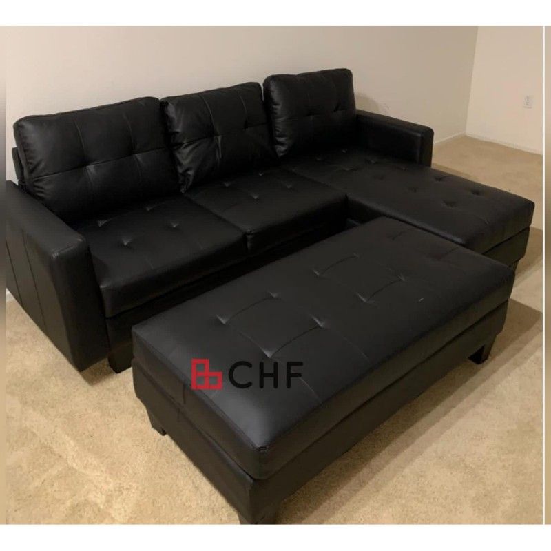 Living Room 3 Pc Sectional Sofa With Ottoman 