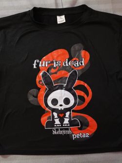 PETA x Skelanimals "Fur Is Dead" Women XL Crop Top LIKE NEW