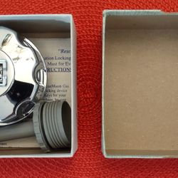 Rare Vintage RescueMan Polished Chrome Combination Locking Gas Tank Cap. MS-572