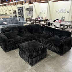New Black sectional 