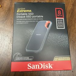 SanDisk 8TB USB-C USB External Extreme Portable SSD SDSSDE61-8T00-G25